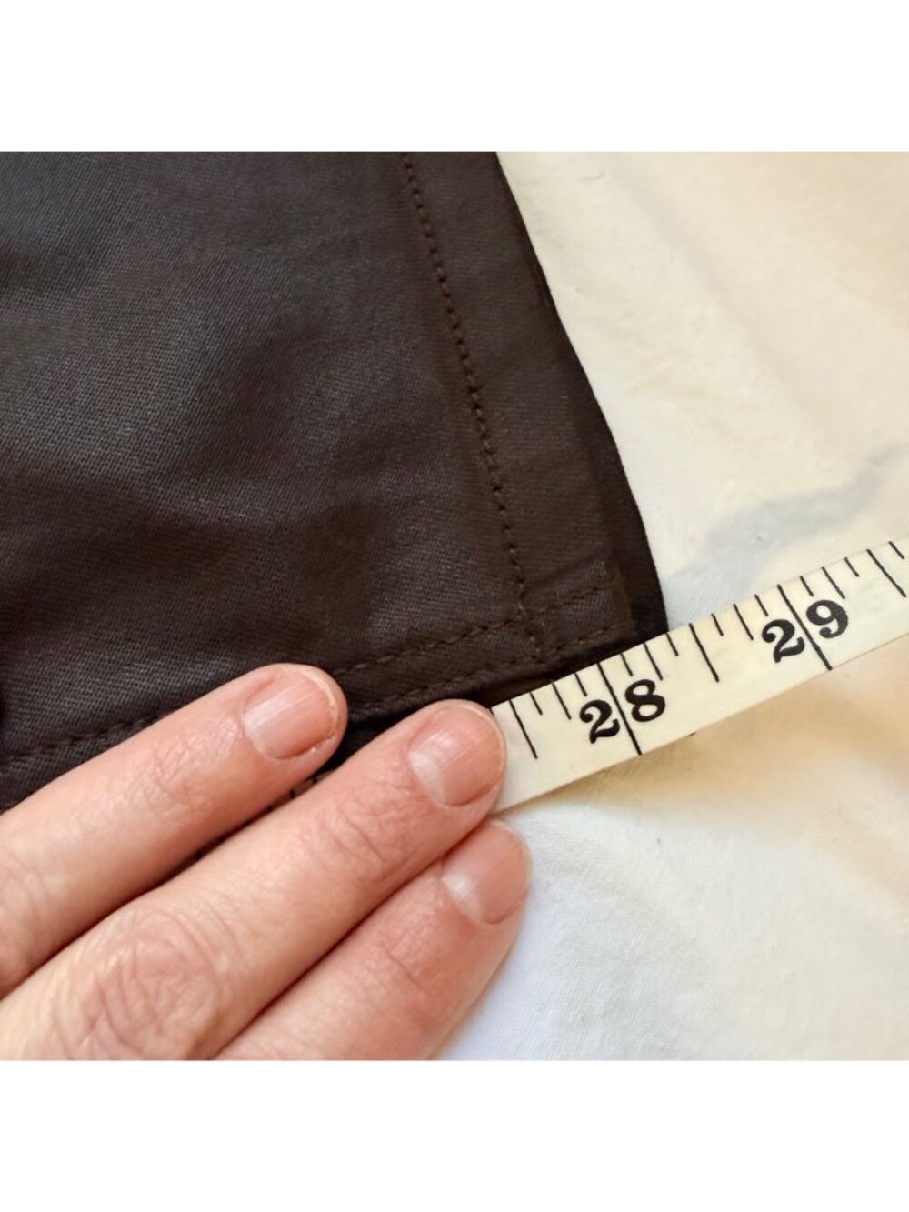 Edgely By Maurices High Rise Brown Coated Slim Straight Brown Jeans 10 Short - Picture 10 of 10